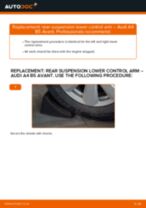 AUDI A4 Avant (8D5, B5) change Control Arm rear and front: guide pdf