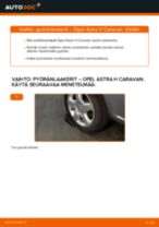 Kuinka vaihtaa pyöränlaakerit taakse Opel Astra H Caravan-autoon – vaihto-ohje