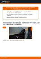 Step by step PDF-tutorial on Brake Pads MERCEDES-BENZ VITO Bus (W639) replacement