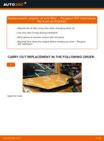 How to carry out replacement: Oil Filter on 1.4 HDi Peugeot 207 Hatchback