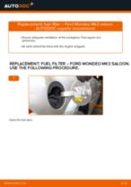 Changing Fuel Filter FORD MONDEO: workshop manual