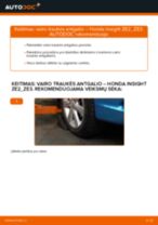 HONDA INSIGHT Skersinės vairo trauklės galas keitimas: nemokamas pdf