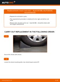How to carry out replacement: Track Rod End on 1.9 TDI Audi A4 B6