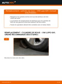 Comment effectuer un remplacement de Cylindre De Roue sur 1.2 TDI 3L VW Lupo 6x1