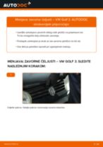Avtomehanična priporočil za zamenjavo VW Golf 3 2.0 Zavorni boben