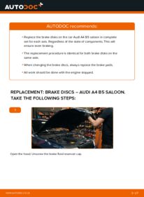 How to carry out replacement: Brake Discs on 1.6 Audi A4 B5
