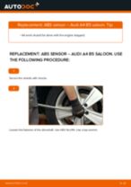 Replacing Anti lock brake sensor AUDI A4: free pdf