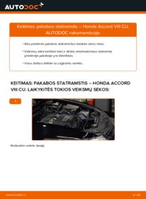 Kaip atlikti keitimą: 2.0 i (CU1) Honda Accord VIII CU Amortizatorius