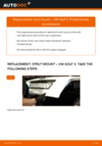 Changing Accessory Kit, disc brake pads VW GOLF: workshop manual