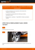 Notre guide PDF gratuit vous aidera à résoudre vos problèmes de TOYOTA Toyota RAV4 II 2.0 4WD (ACA21, ACA20) Amortisseurs