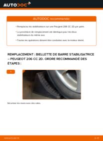 Comment effectuer un remplacement de Biellette De Barre Stabilisatrice sur 1.6 16V Peugeot 206 CC