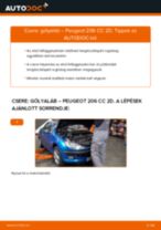 Elülső gólyaláb-csere Peugeot 206 CC 2D gépkocsin – Útmutató