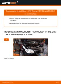 How to carry out replacement: Fuel Filter on 1.9 TDI Touran Mk1
