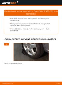 How to carry out replacement: Shock Absorber on 1.9 CDTI (M75) Opel Zafira B