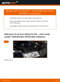 Kako izvesti menjavo: Oljni filter na 1.9 TDI Audi A4 B6 Avant