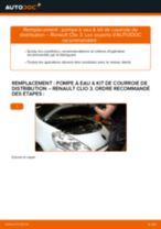 Instructions et règles d'élimination pour : Pompe à eau + kits de courroies moteur