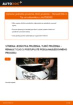 Ako vymeniť predné jednotka prużenia, tlmič prużenia na Renault Clio 3 – návod na výmenu