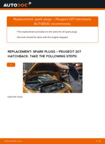How to carry out replacement: Spark Plug on 1.4 HDi Peugeot 207 Hatchback