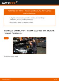 Kaip atlikti keitimą: 1.5 dCi Nissan Qashqai j10 Oro filtras