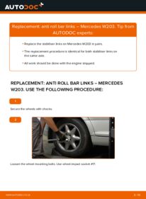 How to carry out replacement: Anti Roll Bar Links on C 220 CDI 2.2 (203.006) Mercedes W203