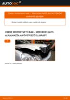 MERCEDES-BENZ E-CLASS első jobb Motortartó gumibak cseréje: kézikönyv online