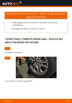 Hvordan skifter man og justere Bærearm BMW X3: pdf manual