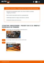 Montering Vindusviskerblad PEUGEOT 206 CC (2D) - steg-for-steg manualer
