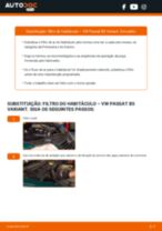 Instalação Filtro de pólen VW PASSAT Variant (3B6) - tutorial passo-a-passo