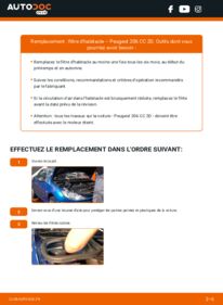 Comment effectuer un remplacement de Filtre d'Habitacle sur 1.6 16V Peugeot 206 CC