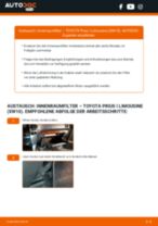 Wie TOYOTA Prius I Limousine (XW10) Innenraumfilter wechseln - Schritt für Schritt Anleitung