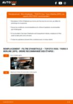 Notre guide PDF gratuit vous aidera à résoudre vos problèmes de TOYOTA Toyota Yaris 3 1.3 (NSP130_) Filtre d'Habitacle