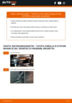 Kuinka vaihtaa raitisilmasuodatin TOYOTA Corolla IX Station Wagon (E120)-autoon – vaihto-ohje