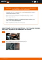 Como mudar filtro habitáculo em TOYOTA Land Cruiser 200 (J200) - guia de substituição