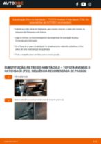 Como mudar filtro habitáculo em TOYOTA Avensis II Hatchback (T25) - guia de substituição