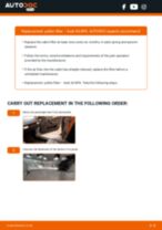 Replacing Cabin filter AUDI A3: free pdf