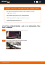 Hvordan bytte Vindusviskerblad bak og foran AUDI A4 (8D2, B5) - guide online