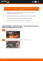 Changement Essuie-Glaces avant et arrière OPEL ZAFIRA B Van : guide pdf