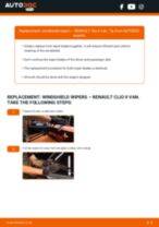 Changing Wiper Blades RENAULT CLIO: workshop manual