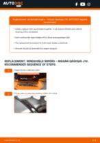 Free online instructions on how to renew Wiper blades on NISSAN QASHQAI / QASHQAI +2 (J10, JJ10)