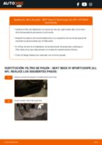 Cómo cambiar y ajustar Filtro habitáculo SEAT IBIZA: tutorial pdf