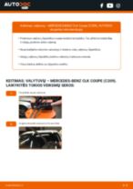 Kaip pakeisti MERCEDES-BENZ CLK Coupe (C209) valytuvų: priekis - keitimo instrukcija