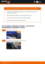 PDF replacement tutorial: Windscreen wipers VW Lupo (6X1, 6E1) rear and front