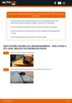 Cambio Escobillas de Limpiaparabrisas traseras y delanteras OPEL ASTRA H GTC (L08): guía pdf