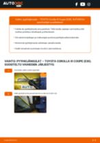 Kuinka vaihtaa pyyhkijänsulat eteen TOYOTA Corolla III Coupe (E30)-autoon – vaihto-ohje
