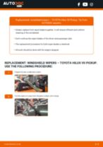 How to change front windshield wipers on TOYOTA Hilux VII Pickup – replacement guide