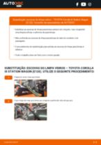 Como substituir Escovas do limpa parabrisas dianteiro e traseiro TOYOTA COROLLA Estate (_E12J_, _E12T_) - manual online