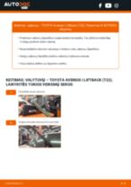 Kaip pakeisti TOYOTA Avensis I Liftback (T22) valytuvų: priekis - keitimo instrukcija