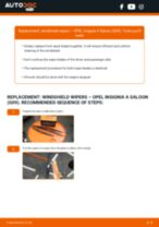 How to replace and adjust Windscreen wipers OPEL INSIGNIA: pdf tutorial