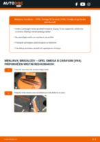 PDF priročnik za zamenjavo: Metlice brisalcev OPEL Omega B Caravan (V94) zadaj in spredaj