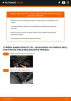 Profesionální průvodce výměnou součástky Vzduchovy filtr na tvém autě Skoda Rapid NH3 1.2 TSI